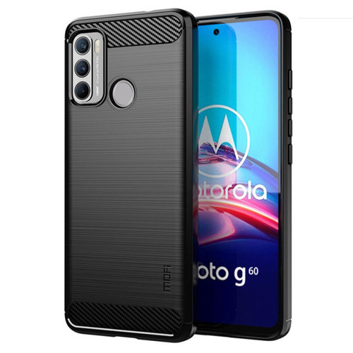 Mofi - Coque en TPU Conception en fibre de carbone brossée flexible bien protégée noir pour votre Motorola Moto G60/G40 Fusion Mofi  - Coque, étui smartphone