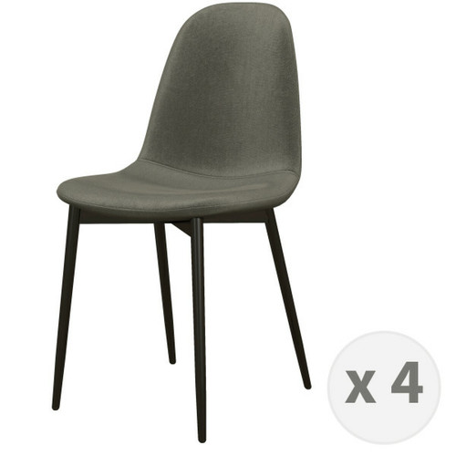 Moloo - SALLY-Chaise en Velours Gris Carbone et métal noir (x4) Moloo  - Chaise écolier Chaises