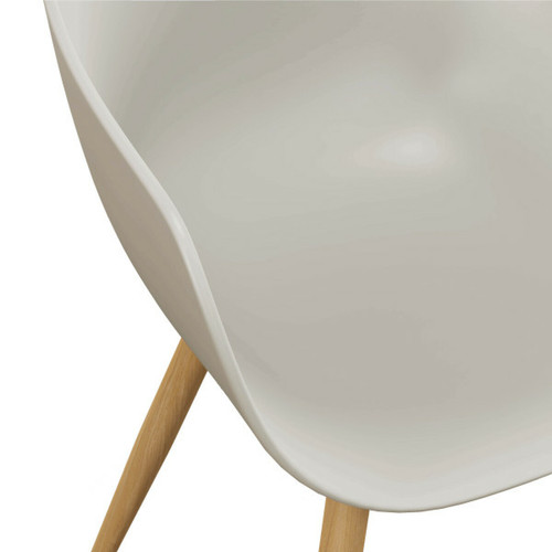 Chaises YANICE-Chaise Coque mastic, pieds métal chêne (x4)