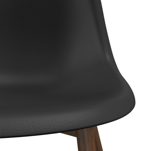 Chaises ESTER-Chaise Coque Noire et métal noyer (x4)
