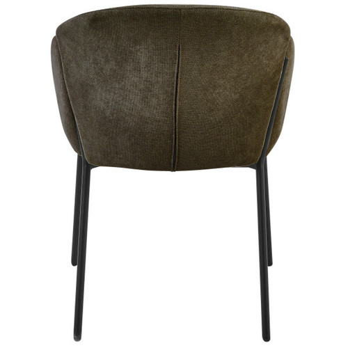 Moloo CANDICE-Chaise en tissu chevrons Taupe et pieds métal noir (x2)