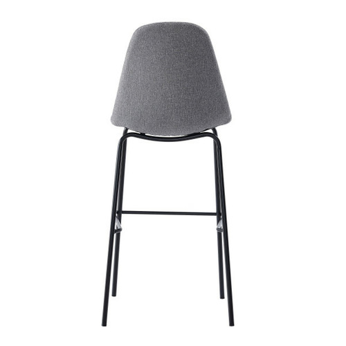 Moloo VEGAS - Chaise de bar tissu gris pieds métal noir (x2)