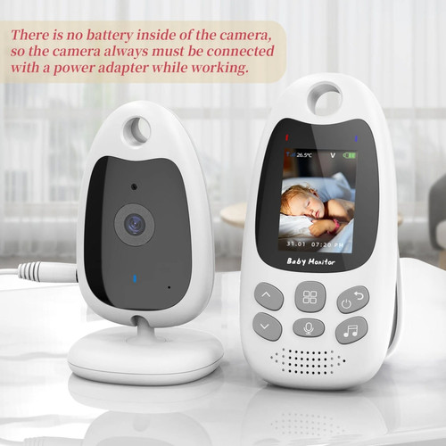 Babyphone connecté BabyPhone Vidéo Sans Fil Multifonctions-sans Fil-VOX-Ecran 2.0 LCD-Caméra Bidirectionnel - Vision Nocturne-Berceuses