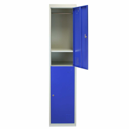 Monstershop - 3 x casiers de rangement en métal - Deux portes, bleu - A plat Monstershop  - Casier rangement metal