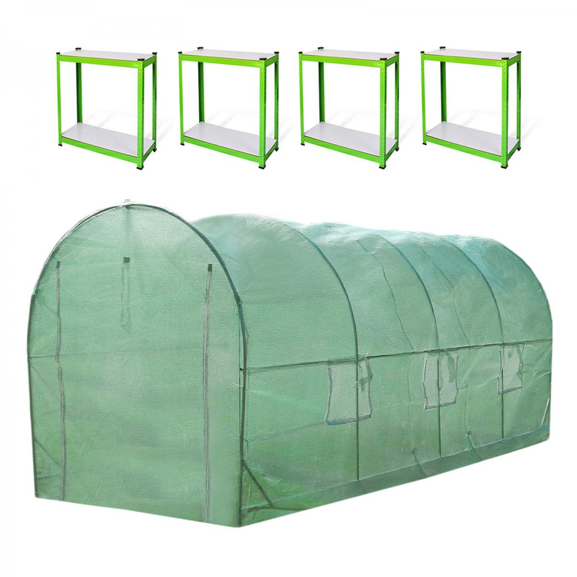 3 Tier mini serre en plastique PVC Jardin Extérieur Cadre en acier plantes poussent House 