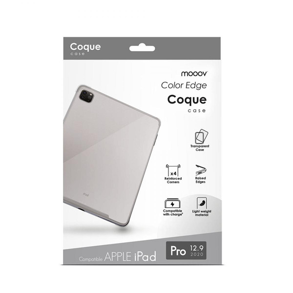 Mooov Coque semi-rigide Color Edge pour iPad Pro 12.9 2020 - transparente
