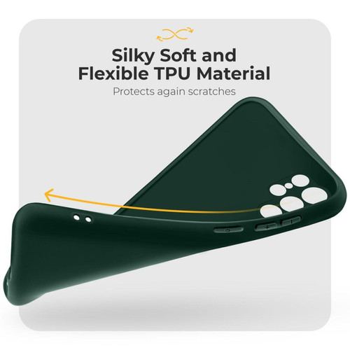 Moozy Moozy Minimalist Series Coque en silicone pour Samsung S22 Ultra, vert foncé – Finition mate légère, coque de protection fine et souple en TPU avec surface mate