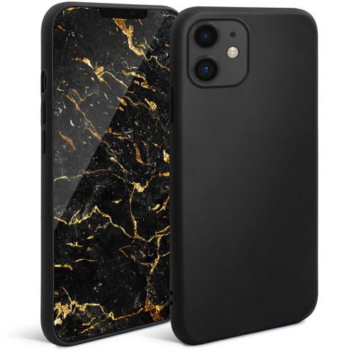 Coque, étui smartphone Moozy Moozy Minimalist Series Coque en silicone pour iPhone 11, noir – Finition mate fine et souple en TPU
