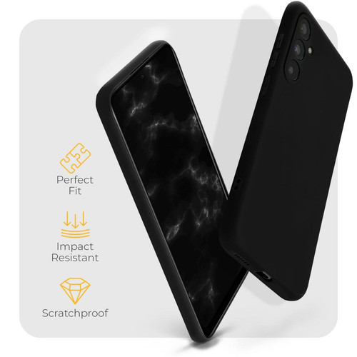 Coque, étui smartphone Moozy Minimalist Series Coque en Silicone pour Samsung A54 5G, Noir - Finition Mate, Housse de Protection légère en TPU Souple et Mince avec Surface mate