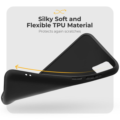 Moozy Moozy Minimalist Series Coque en silicone pour Samsung A51, noir – Finition mate fine et souple en TPU