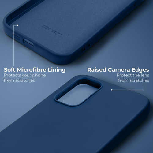 Moozy Moozy Lifestyle. Coque en silicone pour Samsung S20 Plus, bleu nuit – Coque légère en silicone liquide avec finition mate et doublure en microfibre douce, coque en silicone de qualité supérieure