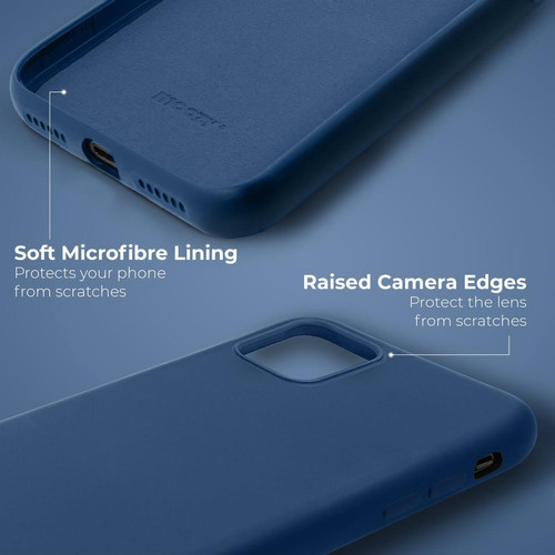 Moozy Moozy Lifestyle. Coque conçue pour iPhone 11, bleu nuit – Coque en silicone liquide avec finition mate et doublure en microfibre douce