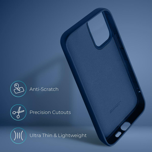 Coque, étui smartphone Moozy Lifestyle. Coque en silicone pour Samsung S23 Ultra, bleu nuit – Coque légère en silicone liquide avec finition mate et doublure en microfibre douce, coque en silicone de qualité supérieure