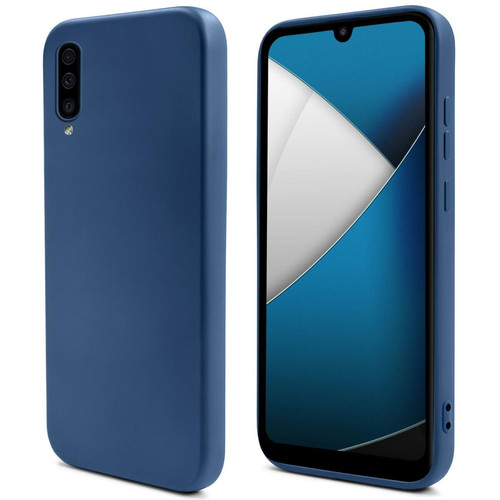 Moozy - Moozy Lifestyle. Coque en silicone pour Samsung A50, bleu nuit – Coque légère en silicone liquide avec finition mate et doublure en microfibre douce, coque en silicone de qualité supérieure Moozy  - Coque, étui smartphone