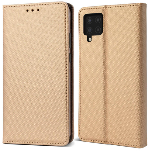 Coque, étui smartphone Moozy Moozy Étui à rabat pour Samsung A22 4G, doré – Étui portefeuille à rabat magnétique intelligent avec porte-cartes et support, emplacements pour cartes de crédit, fonction béquille