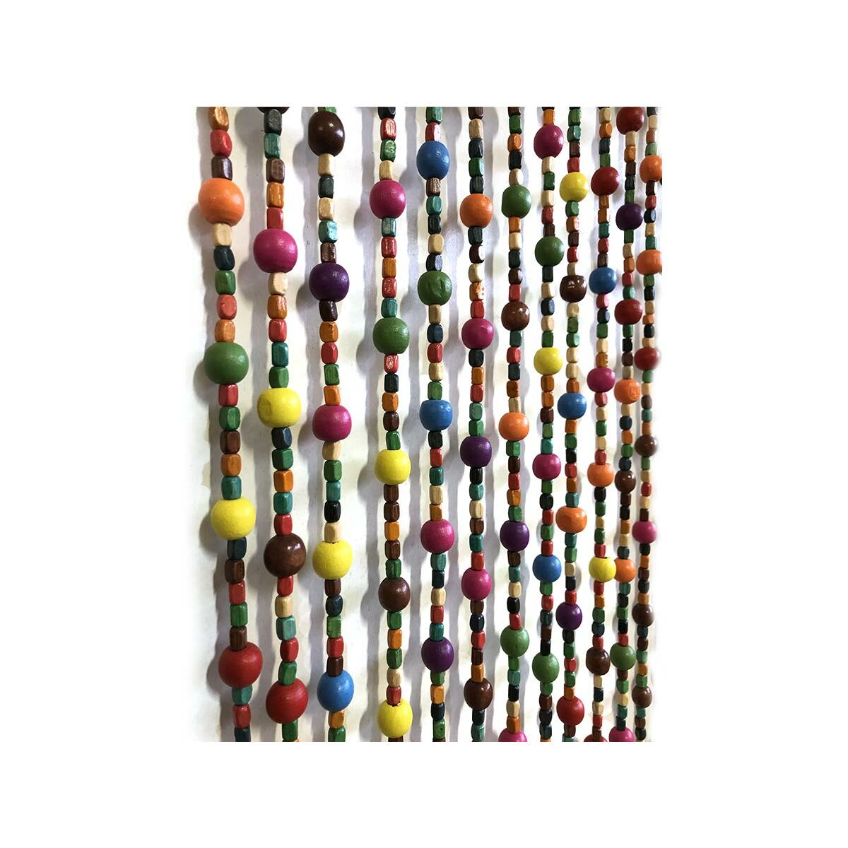 Morel - Rideau de porte en perles de bois multicolore 90 x 200 cm - Morel -  Moustiquaire Fenêtre - Rue du Commerce