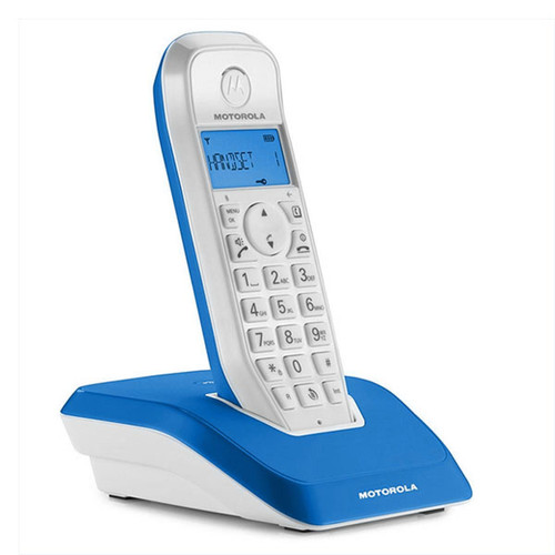 Motorola - Téléphone Motorola S1201 Couleur Bleu - Téléphone fixe sans fil