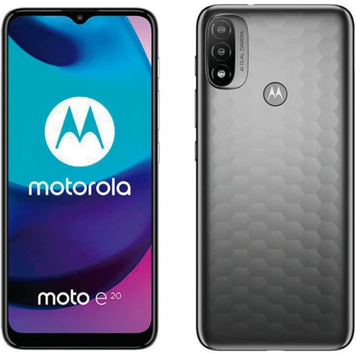 Motorola -Motorola moto e20 16,5 cm (6.5') Double SIM Android 11 4G USB Type-C 2 Go 32 Go 4000 mAh Gris Motorola  - Motorola Moto E Téléphonie
