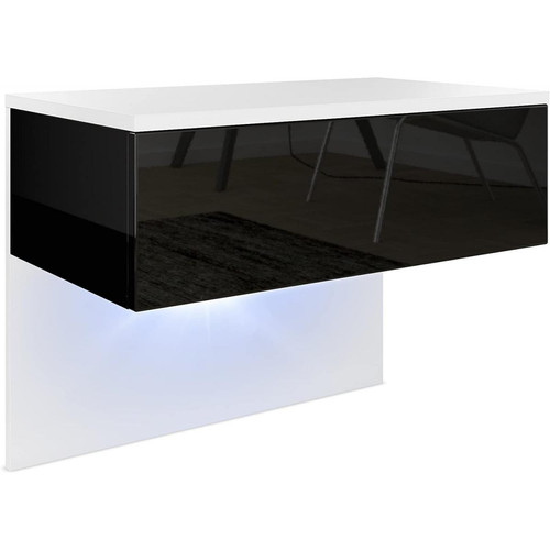 Mpc - Chevet   blanc mat/noir haute brillance  +  LED Mpc  - Chevet