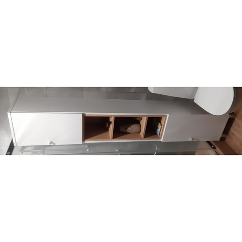 Mpc - Colonne de salle de bain blanche / aspect chêne 200 cm Mpc  - Colonne blanche