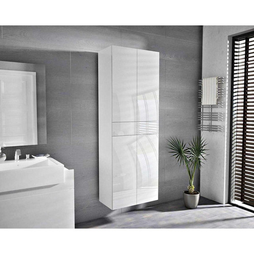 Mpc Meuble blanc mat avec les façades haute brillance noir/ blanc 170 c 60 x 34