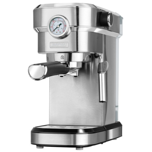 Mpm - Machine à Café, Espresso et Cappuccino 20 Bars, Mousseur à Lait, Chauffe-tasses, 1350, Argent, MPM, MKW-08M Mpm  - Machine cafe espresso