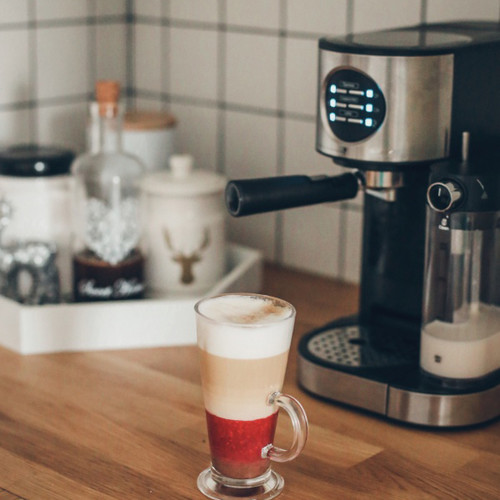 Expresso - Cafetière Machine à espresso et cappuccino 15 bars, réservoir de lait chauffant 0,7 Litre, 1470, Noir, MPM, MKW-07M