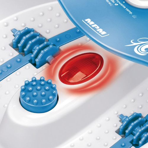 Mpm Masseur de pieds à eau, à bulles et à vibrations, contrôle de la température, 70, Blanc/Bleu, MPM, MMS01