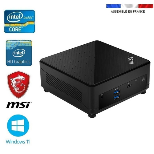 Msi - PC Bureau MSI Cubi - Mini PC - Intel i3-1215U - 16GO Ram - SSD 1To - WIFI / Bluetooth - Windows 11 Msi  - PC Fixe Intel core i3