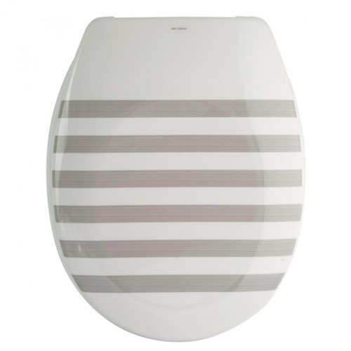Abattant  WC Msv MSV Abattant Wc Thermo Dur SEAUVILLE Gris & Blanc - Charnières PS