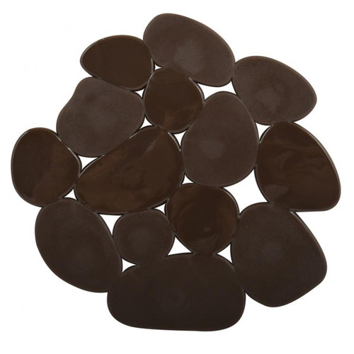 Tapis Msv MSV Lot de 4 Tapis antiderapants de douche ou baignoire PVC GALETS 12x13cm Chocolat
