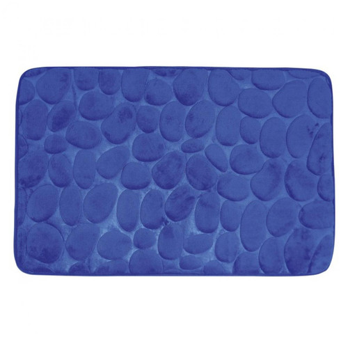 Msv - MSV Tapis de bain Microfibre Galet Mousse 40x60cm Bleu Fonce Msv  - Msv