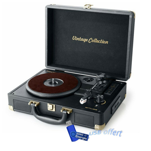 Muse - Platine vinyle stéréo vintage collection 33/45/78 tours avec enceintes intégrées - USB/SD/AUX - Clé USB 32gigas Muse  - Platine vinyle vintage
