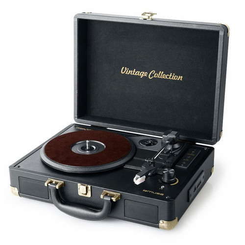 Muse - Platine vinyle stéréo vintage collection 33/45/78 tours avec enceintes intégrées - USB/SD/AUX - Prise casque - Platine