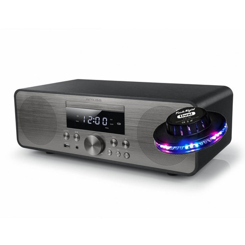 Muse - Système Chaîne hifi - Muse M-880BTC - Bluetooth avec radio FM, CD et port USB - 80W + Télécommande - Lumière OVNI - Chaine hifi design