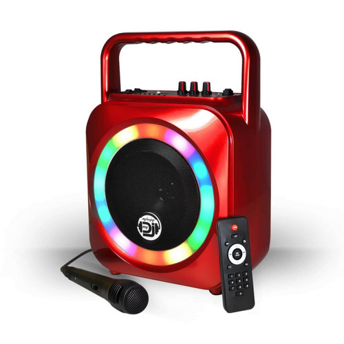 My Deejay - Enceinte karaoké rouge autonome 200W 8" LED - USB/SD/BT + Micro + Télécommande FUZZY08 My Deejay  - My Deejay