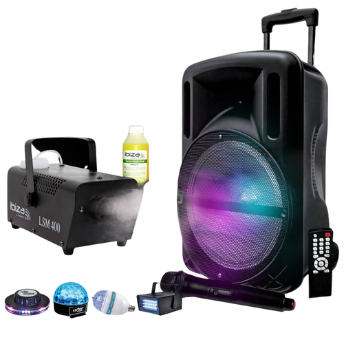 My Deejay - Pack ANNIVERSAIRE Sono Machine à fumée + 4 jeux de lumières DIAMS My Deejay  - Effets à LED