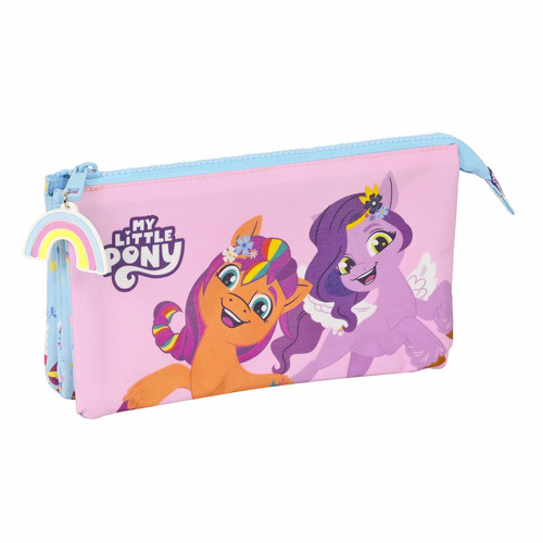 My Little Pony - Trousse Fourre-Tout Triple My Little Pony Wild & free Bleu Rose 22 x 12 x 3 cm My Little Pony  - Accessoires Bureau