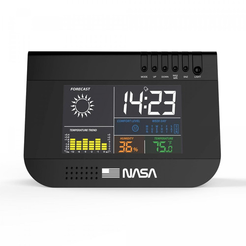 Nasa - NASA WS100 - Station Météo, Ecran LCD 3,3, Piles AA, Fonctions Calendrier/Horloge/Alarme - Noir- RECONDITIONNE - Occasions Energie connectée