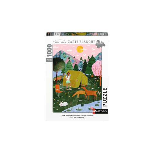 Nathan - Puzzle 1000 pièces Nathan Let s go camping Carte Blanche Nathan  - Animaux Nathan