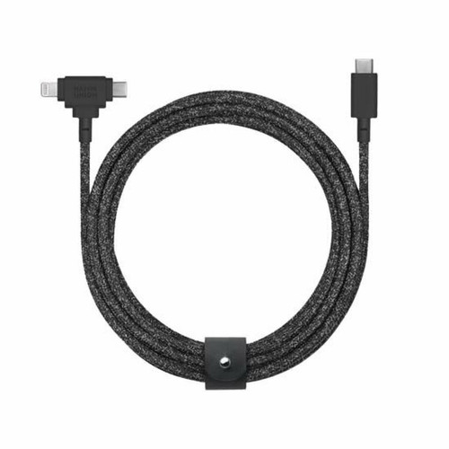 Native Union - NATIVE UNION Câble Eco Belt USB-C vers USB-C/Lightning - 1.8m Cosmo Noir Native Union  - Câble Lightning