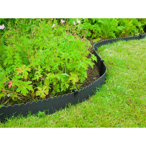 Nature Nature Bordure de jardin décorative 0,13x12 m 3 mm noir