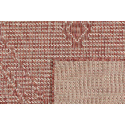 NAZAR Tapis motifs géométriques rose - 200x200