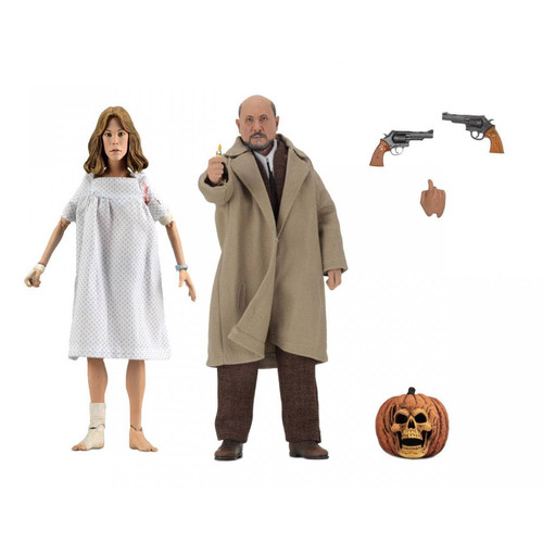 Neca - Halloween 2 : Le Masque - Pack 2 figurines Retro Doctor Loomis & Laurie Strode 20 cm Neca  - Figurines Neca