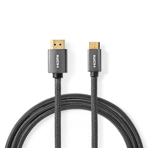 Nedis - Câble HDMI™ Haute Vitesse avec Ethernet Connecteur HDMI™ vers Mini-Connecteur HDMI™ Gris Métal Câble Tressé Nedis  - Electricité