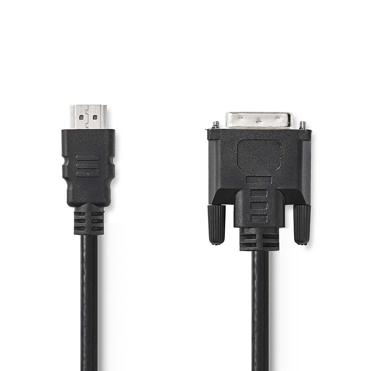 Adaptateurs Nedis Câble HDMI vers DVI Connecteur HDMI - DVI-D Mâle à 24 + 1 Broches 3,0 m Noir