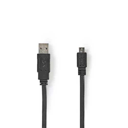 Nedis - Câble USB 2.0 plat A Mâle - Micro B Mâle 1,0 m Noir Nedis  - Adaptateurs