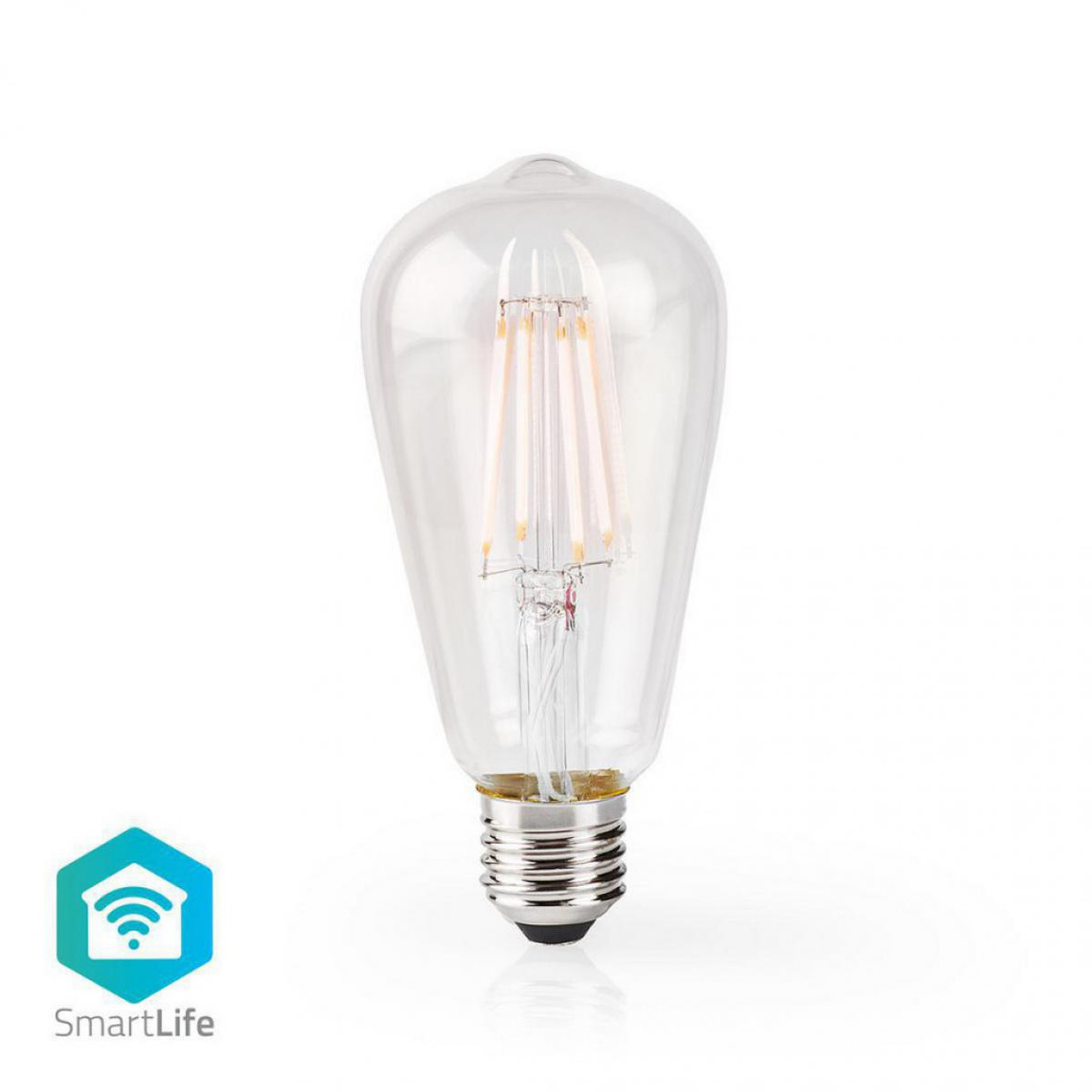 Lampe connectée Nedis Ampoule à Filament LED Intelligente Wi-Fi | E27 | ST64 | 5 W | 500 lm