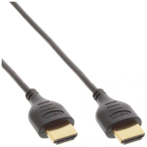 Nedis - Câble HDMI haute vitesse InLine® avec Ethernet, type A A mâle super fin, noir / or, 1,5 m Nedis  - Câble antenne Nedis