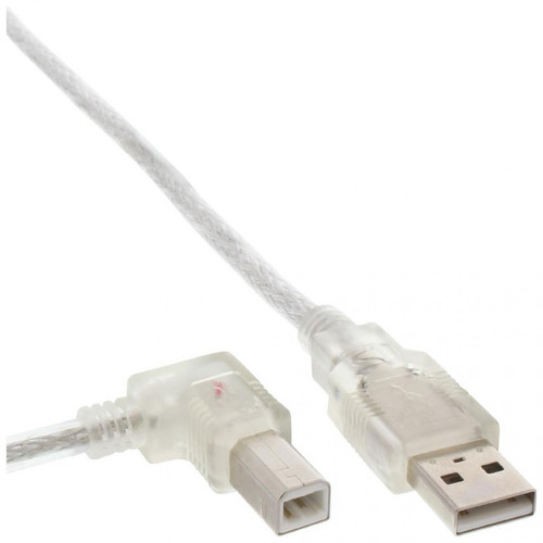 Nedis - Câble USB 2.0, InLine®, A à B plié à gauche, transparent, 5m Nedis  - Câble et Connectique Nedis